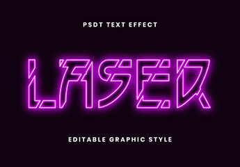 Pink Techno Laser Glow Text Effect Futuristic Shiny Outline Font