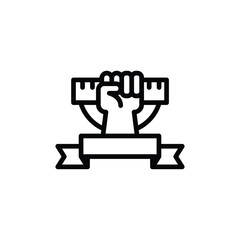 fist holding award trophy emblem.