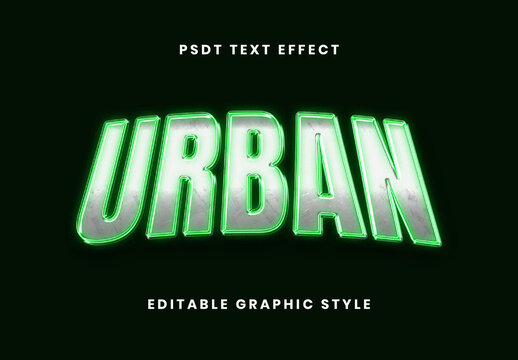 Silver And Green Reggaeton Chrome Text Effect Metallic Glow Outline Font