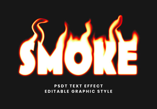 White And Orange Smoke Fire Text Effect Burning Bold Font