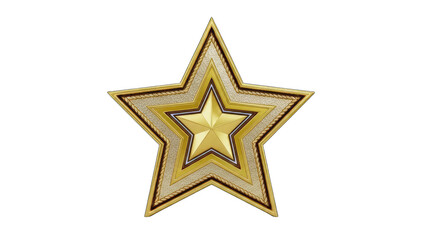 Golden Star Award Isolated on White Background