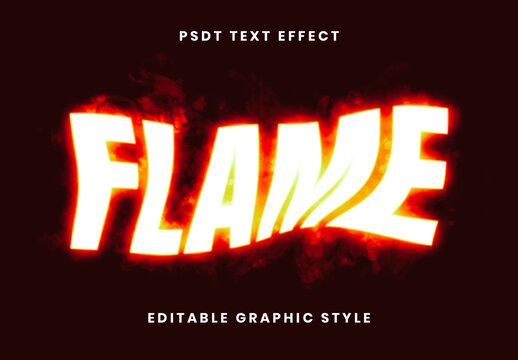 White And Red Smoke Fire Text Effect Burning Flame Font