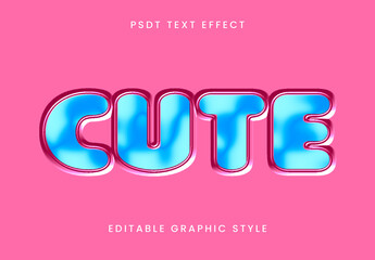 Blue And Pink Cute Glossy Text Effect Fun Bold Font