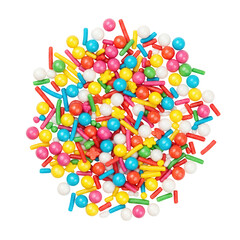 Pile of colorful sprinkles isolated on transparent background