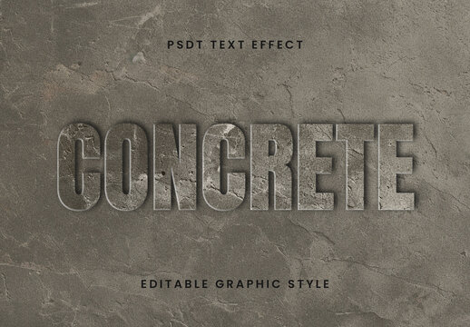 Gray And Brown Embossed Concrete Text Effect Cement Industrial Rough Font