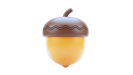 3D Rendered Acorn Isolated on White Background