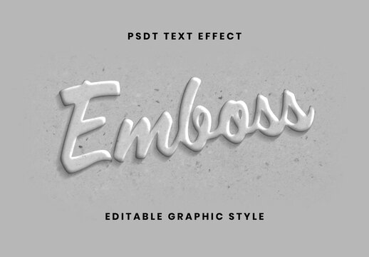 Gray 3D Embossed Text Effect Bold Script Engraved Font