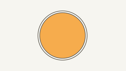 Simple Solid Orange Circle Shape on a Bright Beige Studio Background