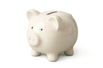 Obraz premium Piggy bank standing on transparent background, representing savings, finance, investment, and future wealth