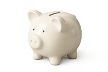 Piggy bank standing on transparent background, representing savings, finance, investment, and future wealth