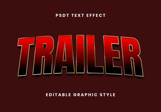 Red And Gold Cinematic Title Text Effect Trailer Movie Outline Font