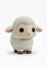 Cute cartoon sheep character isolated on white background