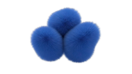 Blue Furry Balls on White Background