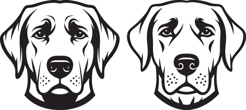 Labrador retriever dog head Silhouette vector illustration