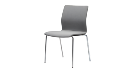 Modern gray chair isolated on transparent background, showcasing sleek design and minimalist aesthetic