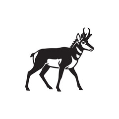 Stylized Pronghorn Antelope Silhouette Graphic