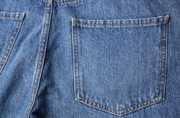 Fototapeta premium Close-up details of blue premium jeans