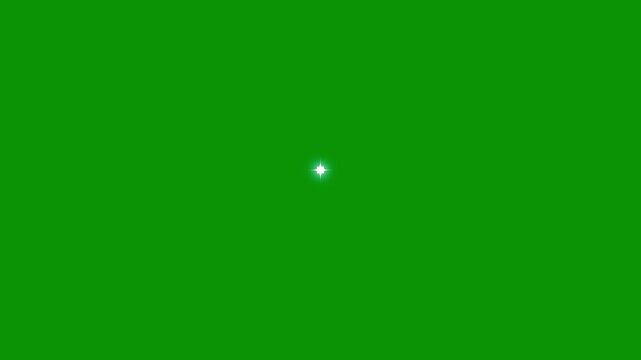Sparkling star animation, white cartoon flat vector doodle stars, blinking glitter light effects, glowing shine motion on green screen background, 4k night sky overlay