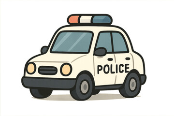 Police car cartoon showing law enforcement and public safety