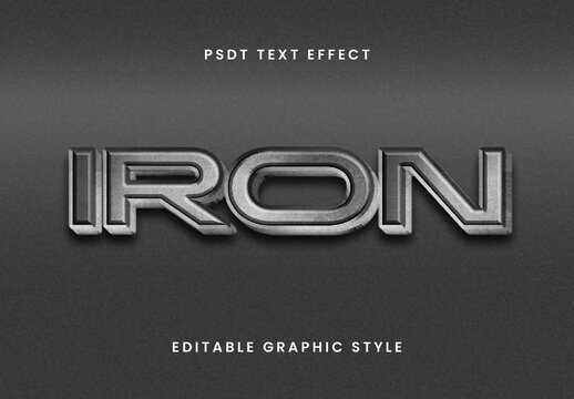 Black And Gray 3D Steel Text Effect Industrial Metallic Font
