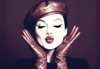 Red And Black Magazine Halftone Photo Effect