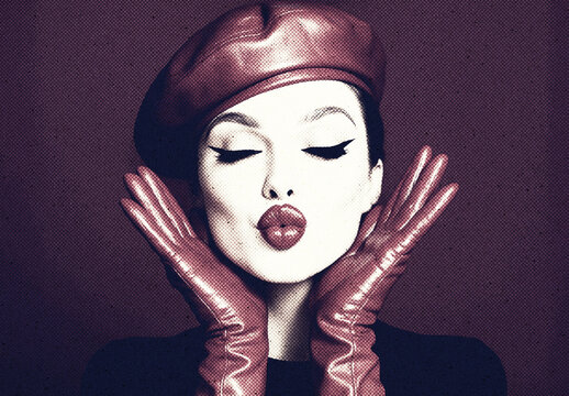 Red And Black Magazine Halftone Photo Effect
