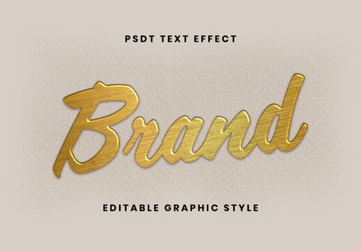 Golden Minimal Gold Foil Text Effect Brushed Script Font