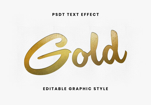 Golden Minimal Gold Foil Text Effect Script Shiny Font