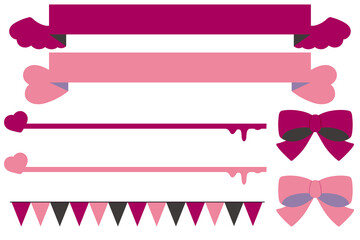  バレンタインリボンラインセット