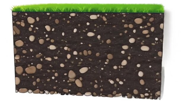 Soil Layers Cutaway with Cross Section.