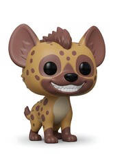 Toy hyena figure on white background depicting animal cartoon character