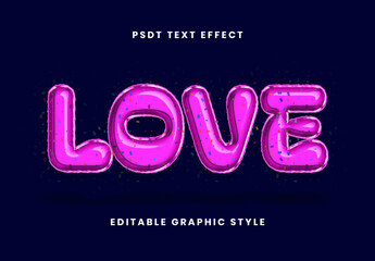 Pink Floating Ribbon Balloon Text Effect Glossy Reflective Inflate Font