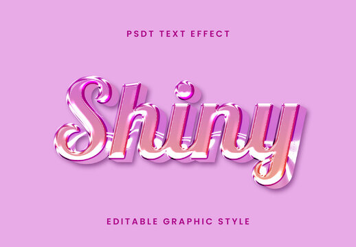 Pink 3D Shiny Text Effect Gradient Glossy Script Font