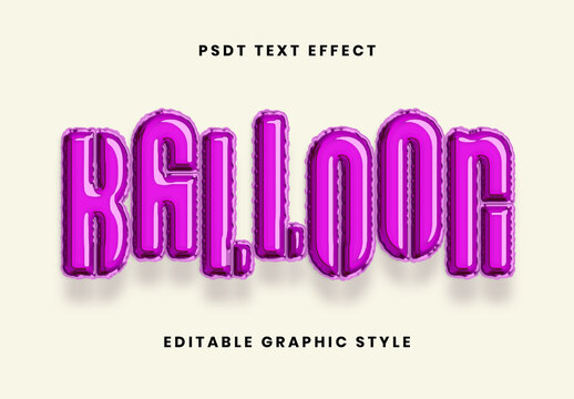 Pink Twisted Shape Balloon Text Effect Inflated Rubber Font