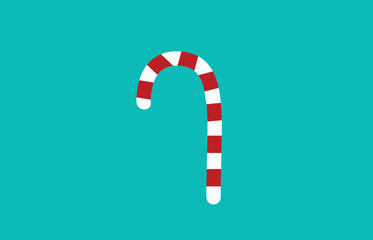 Colorful Candy Cane on Vibrant Background for Holiday Themes