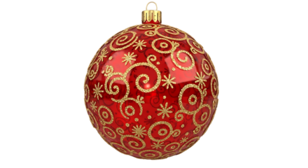 Red and gold ornate christmas ornament