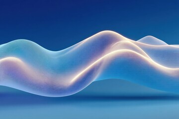 Abstract blue wave ribbon glow for futuristic background design and digital art