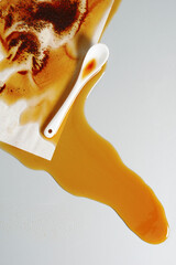 Coffee spilled on paper