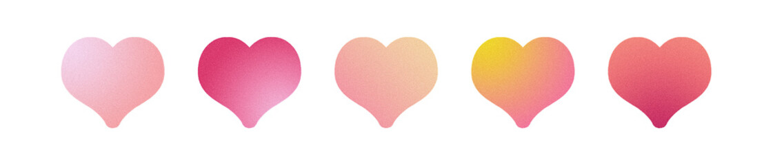 Clip art gradient hearts set, cutout PNG scrapbooking elements for Valentine's day designs