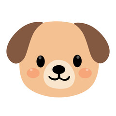 Dog Face Illustration Cute Animal Character Design