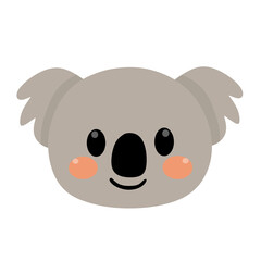 Koala Head with Cheeks and Ears Illustration Animal