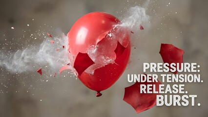 Red Balloon Exploding with Pressure Release.