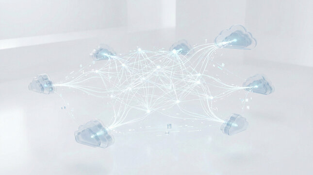 Abstract Cloud Computing Network Connection Concept - Powered by Adobe