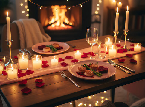 Perfect romantic dinner setup for Valentine&rsquo;s Day celebrations at home