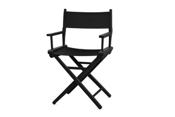 Black director's chair ready for film production, representing cinema, movie making, and hollywood success
