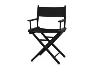 Black director's chair ready for film production, representing cinema, movie making, and hollywood success