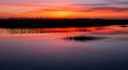 Fototapeta premium Soft warm light reflecting on water.