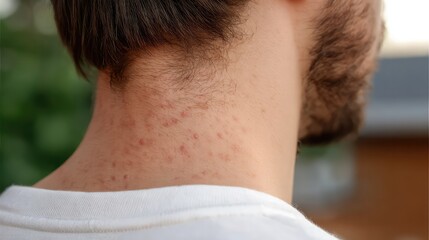 Obraz premium Measles viral disease, human skin covered with measles rash, vaccination concept