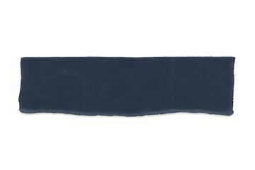 Dark blue ripped paper strip with torn edges, presenting a blank space for text or message on transparent background