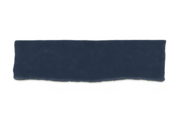 Dark blue ripped paper strip with torn edges, presenting a blank space for text or message on transparent background